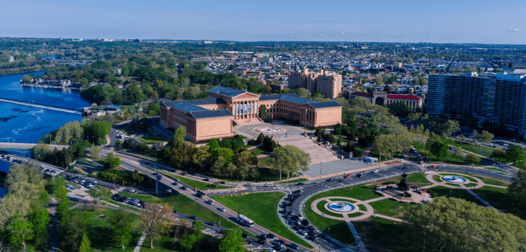 A view of Philadelphia Museum of Art,  Benjamin Franklin Parkway . Photograph Urbaine 4K Fond D'écran of the Téléphone Esthetic