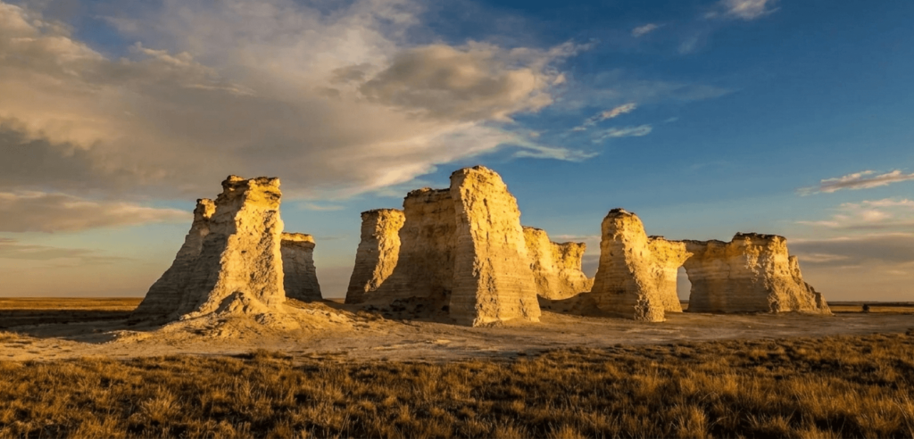 Monument Rocks Kansas chalk pyramids