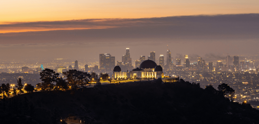 Sunset view from Griffith Observatory