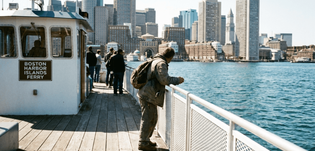 the Boston Harbor  Islands ferry deck
