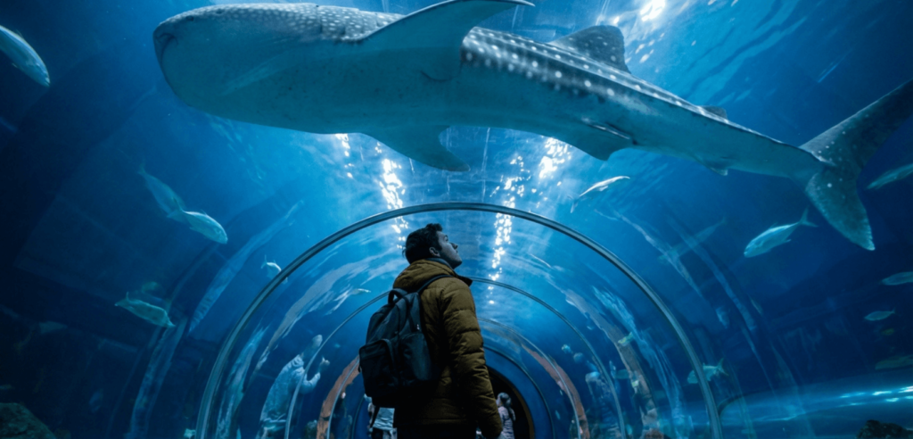 the Ocean Voyager tunnel at the Georgia 