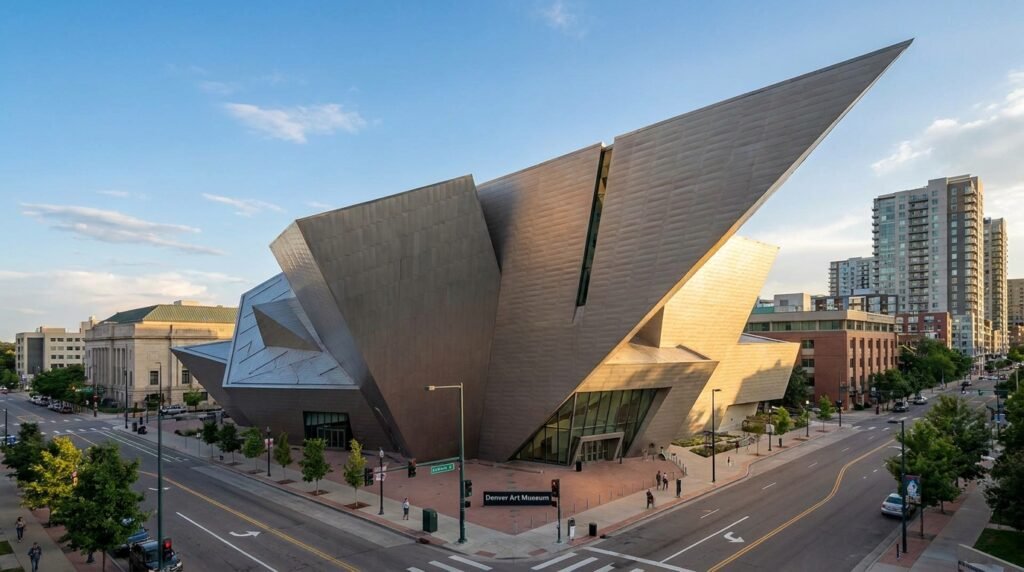 Denver Art Museum exterior – a striking denver attraction in the Golden Triangle Creative District