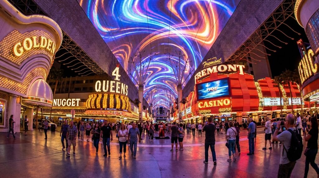 Fremont Street Experience at night