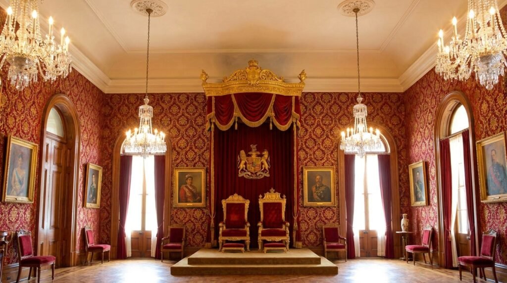 Iolani Palace's grand throne room