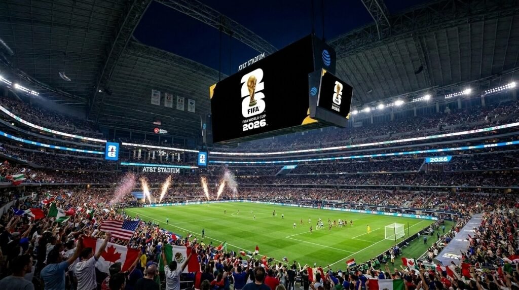 Excited supporters celebrate outside the stadium, part of the essential things to do for world cup in arlington texas.