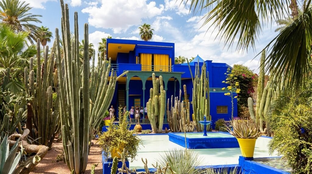 the electric blue of jardin majorelle in marrakech