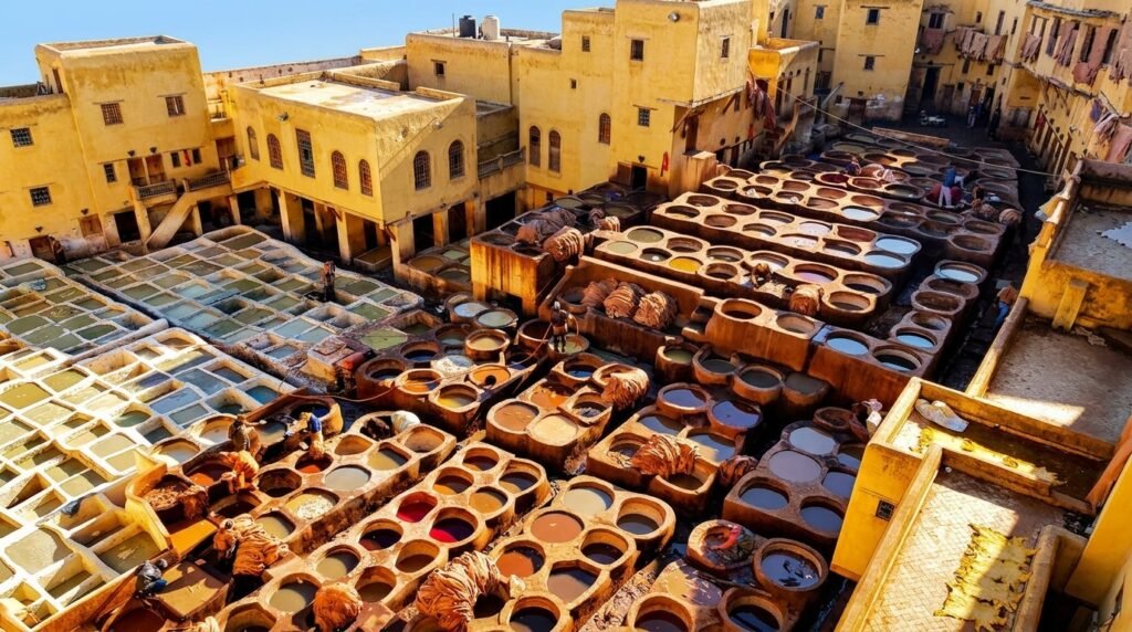 the famous Chouara Tannery in Fez, Morocco