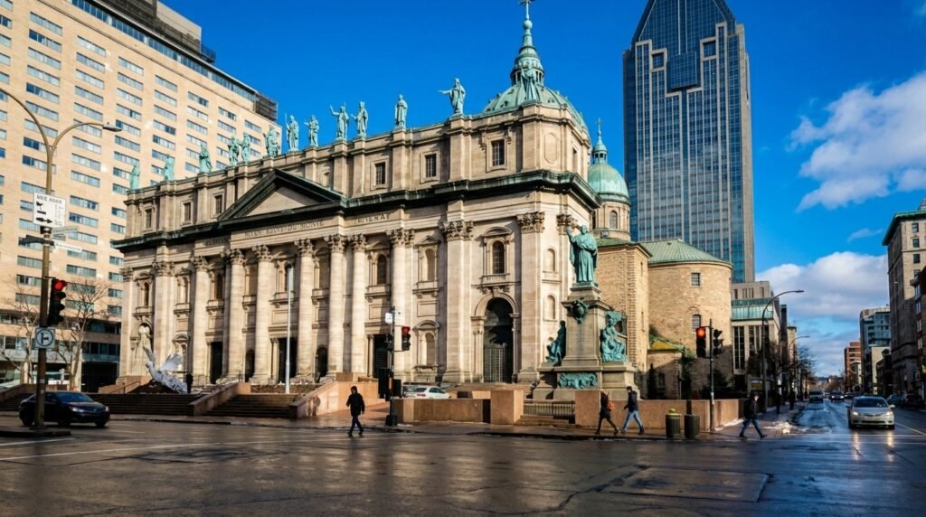  the historic Mary, Queen of the World Cathedral in downtown Montreal
